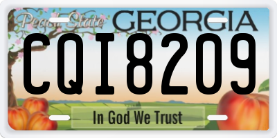GA license plate CQI8209