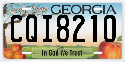 GA license plate CQI8210