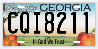 GA license plate CQI8211