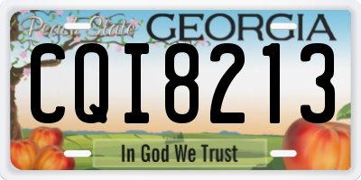 GA license plate CQI8213