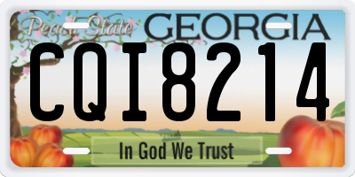 GA license plate CQI8214