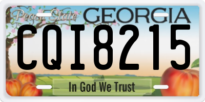 GA license plate CQI8215