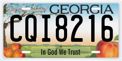 GA license plate CQI8216