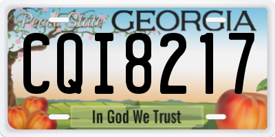 GA license plate CQI8217