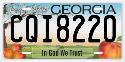 GA license plate CQI8220