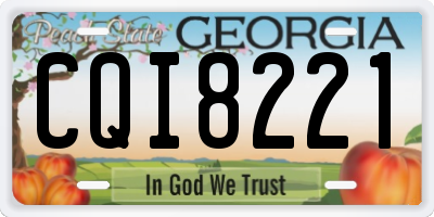 GA license plate CQI8221
