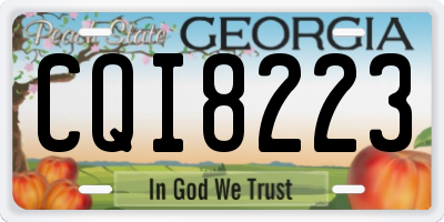 GA license plate CQI8223