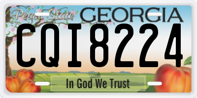 GA license plate CQI8224