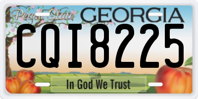 GA license plate CQI8225
