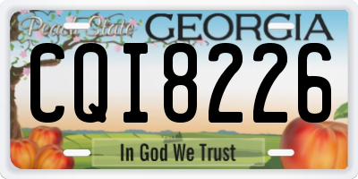 GA license plate CQI8226