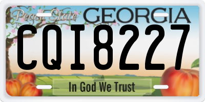 GA license plate CQI8227