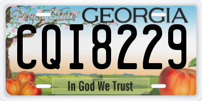 GA license plate CQI8229