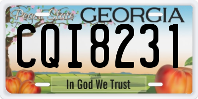 GA license plate CQI8231