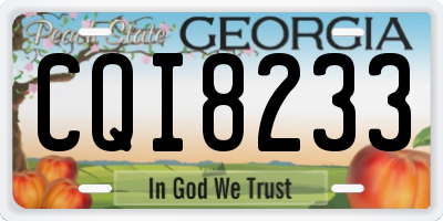 GA license plate CQI8233