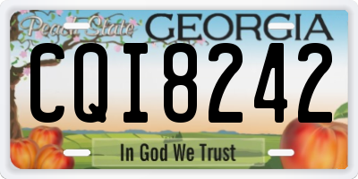 GA license plate CQI8242