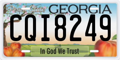 GA license plate CQI8249