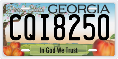 GA license plate CQI8250