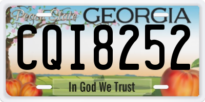 GA license plate CQI8252