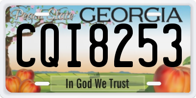 GA license plate CQI8253
