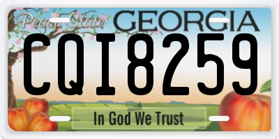 GA license plate CQI8259