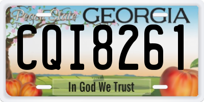 GA license plate CQI8261