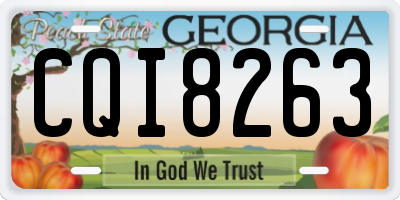 GA license plate CQI8263