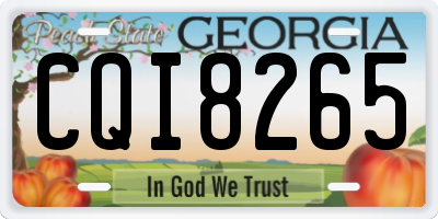 GA license plate CQI8265