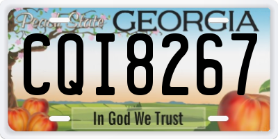 GA license plate CQI8267