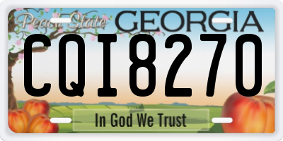 GA license plate CQI8270