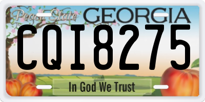 GA license plate CQI8275