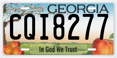 GA license plate CQI8277