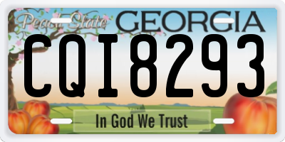 GA license plate CQI8293