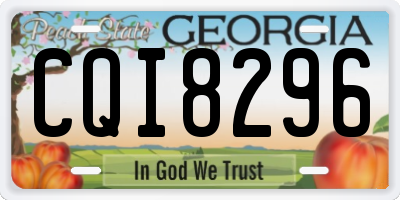 GA license plate CQI8296
