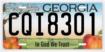 GA license plate CQI8301