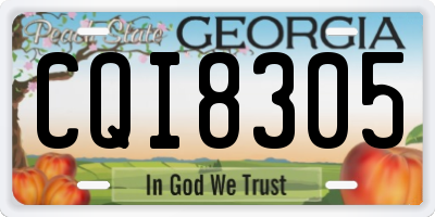 GA license plate CQI8305