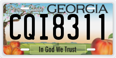 GA license plate CQI8311
