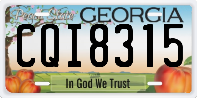 GA license plate CQI8315