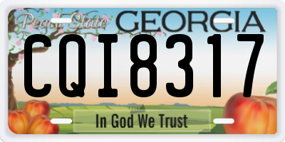 GA license plate CQI8317