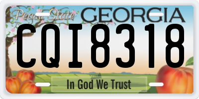 GA license plate CQI8318