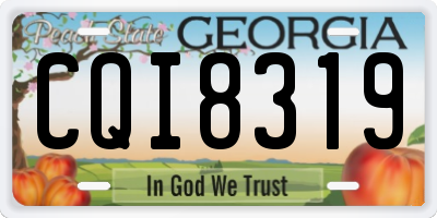 GA license plate CQI8319