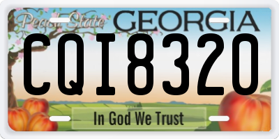 GA license plate CQI8320