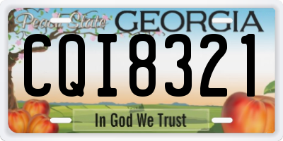 GA license plate CQI8321