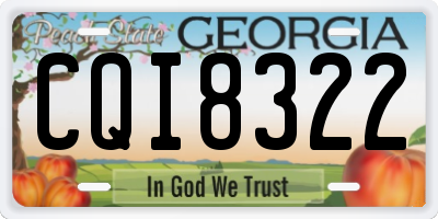 GA license plate CQI8322