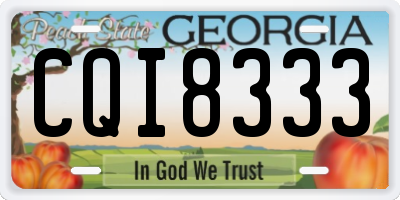 GA license plate CQI8333