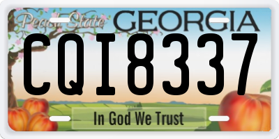 GA license plate CQI8337