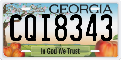 GA license plate CQI8343