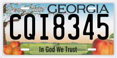 GA license plate CQI8345