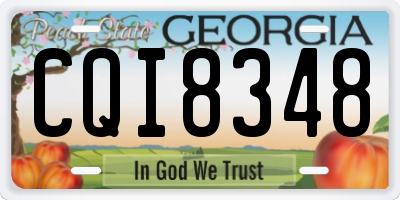 GA license plate CQI8348