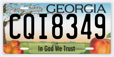 GA license plate CQI8349
