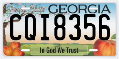 GA license plate CQI8356